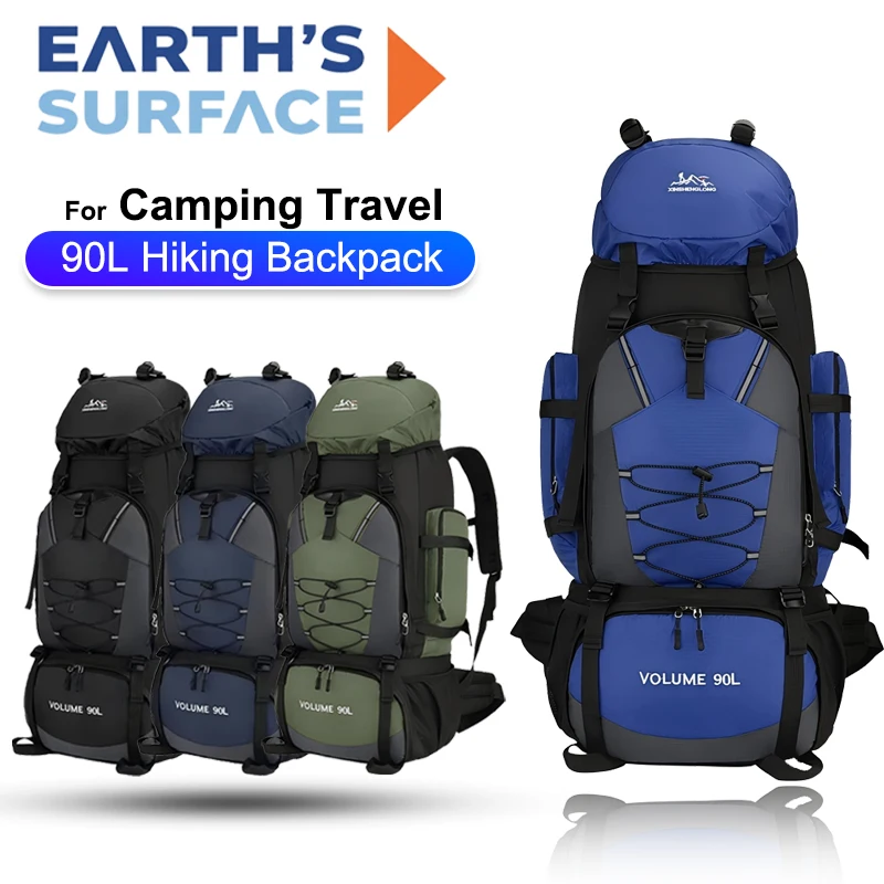 

90L Waterproof Hiking Camping Backpack Large Capacity Men Outdoor Trekking Rucksack Travel Daypack Camping Equipment Sports Bag