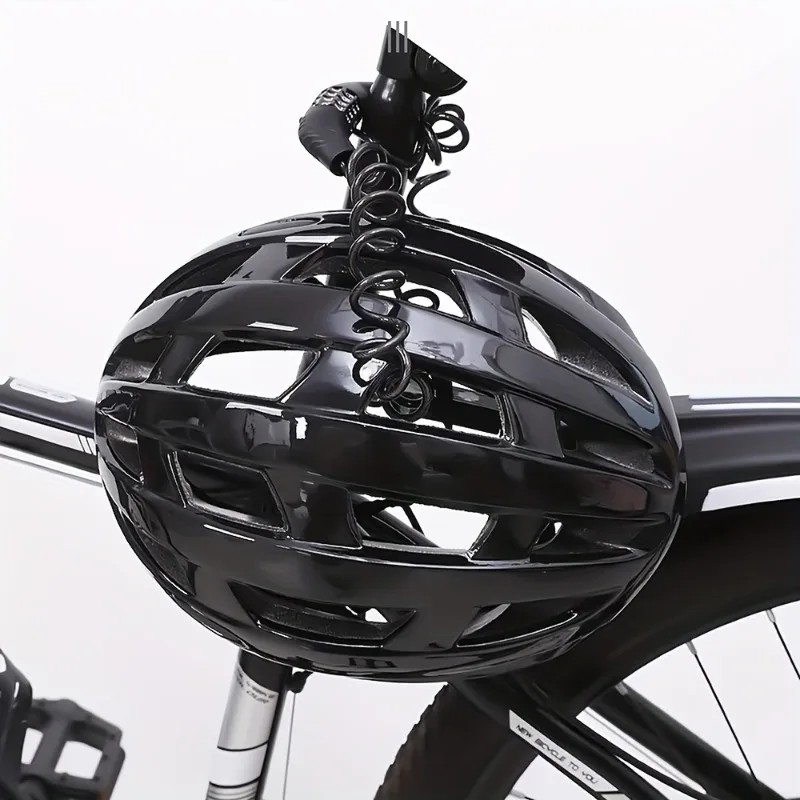 دراجة قفل سلك حبل سلسلة 4 أرقام قفل بكلمة مرور دراجة هوائية جبلية دراجة نارية مكافحة سرقة كلمة المرور حقيبة أقفال قفل خوذة #3