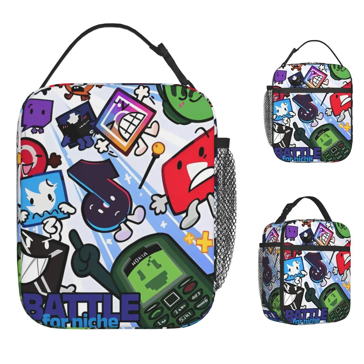 

Leisure BFDI Battle For Dream Lunch Bag Office Lunch Box Cute Thermal Tote Handbags Waterproof Portable Insulated Cooler Bag