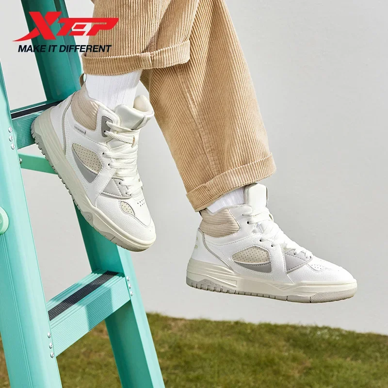 

Xtep/женская хлопковая обувь, удобная повседневная кожаная амортизирующая повседневная устойчивая уличная обувь со средним верхом и отскоком 877418370011