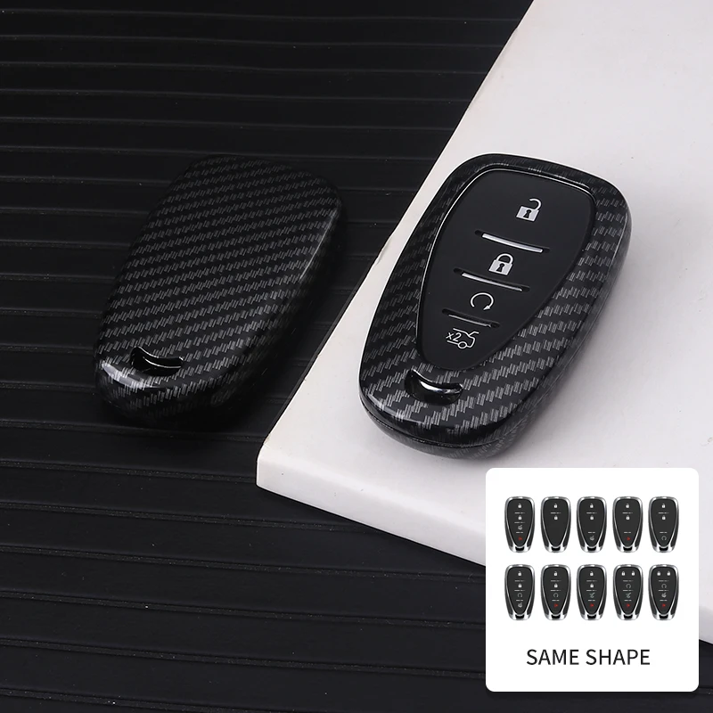 Fashion Carbon Fiber Car Remote Key Case Bag for For Chevrolet Equinox Malibu  Blazer XL Seeker Trax Cruze Camaro Key Housing