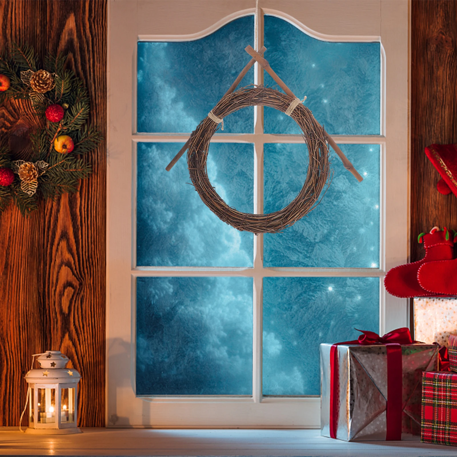 

2pcs Wreath Frame Craft Natural Decor Diy Garland Ring Rough Hanging Plain Small Frames For Crafts Floral Decoration Festival