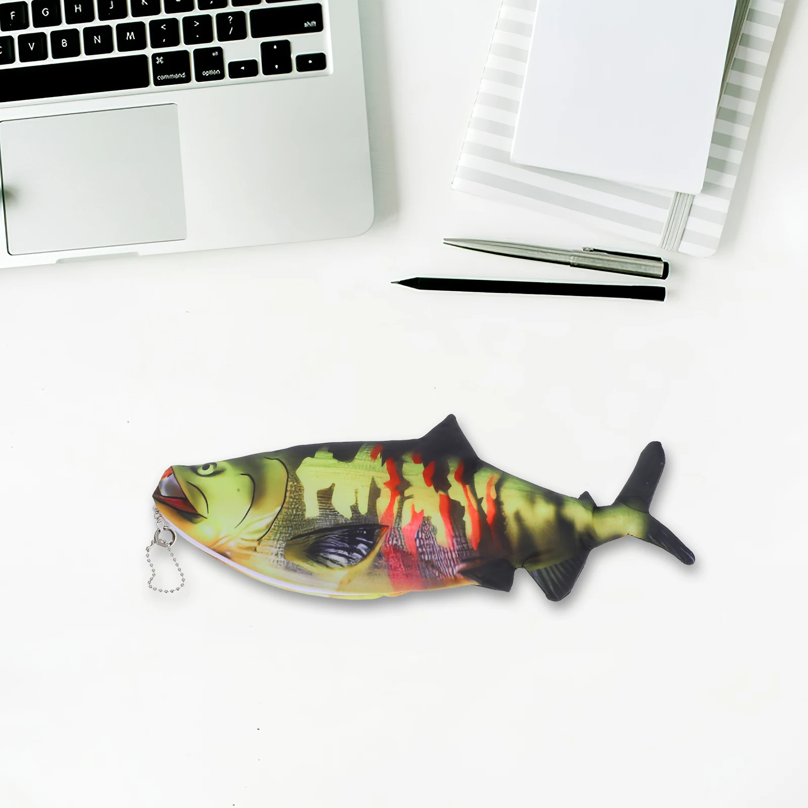 

Realistic Fish Pencil Case With Zipper Quirky Design Spacious Interior Durable Material Ideal For Stationery Makeup Small Items