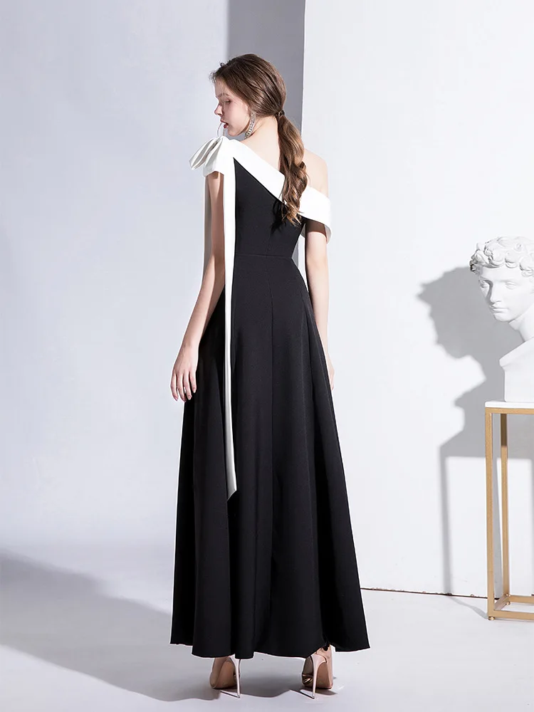 Grace Fashion Daily Dress One Shoulder Celebrity Temperament Party Dress Bridesmaid Wedding Evening Dress Host Graduation Dress