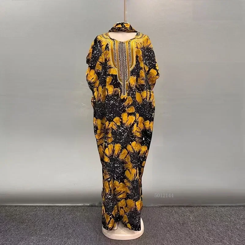 

Islamic Abaya Dress for Women Cotton Printed Customized 2025 Nigerian Dubai Style Muslim Prayer Wear with Hijab Scarf