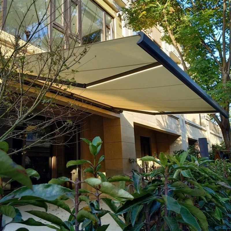 Awning Rainproof Snow Resistant Manual Electric Patio Garden Balcony Full Box Awning with Remote Full Cassette Awning