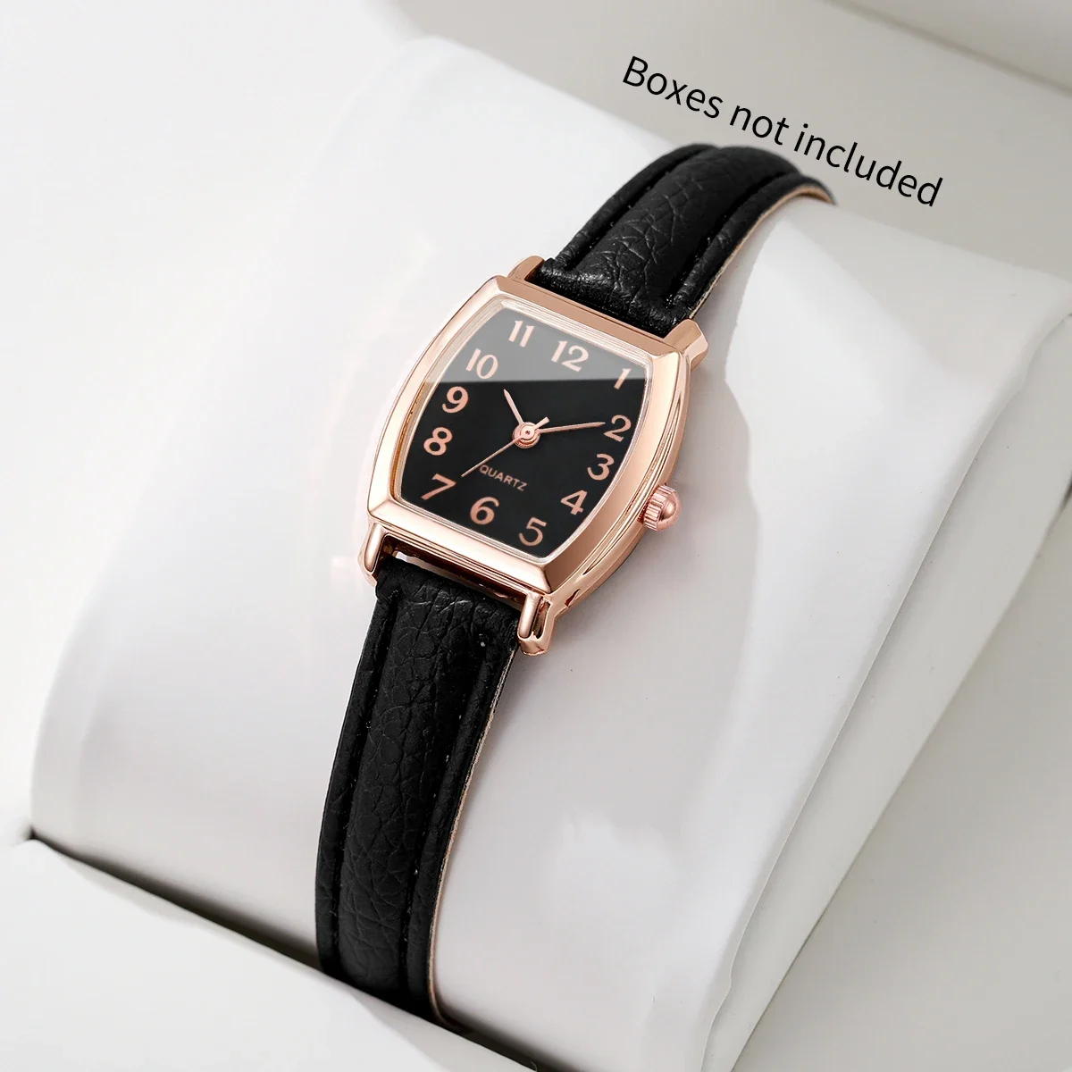 Fashion Tonneau Arabic Dial Women Quartz Watch Ultra-thin Leather Strap Ladies Dress Wristwatches Relogio Feminino（Without Box）