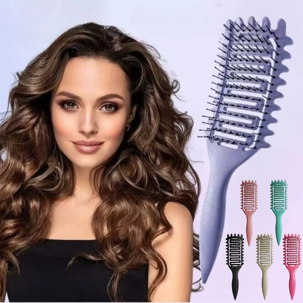Curl Define Styling Brush Hollow Out Detangling Hair Brush Tangled Curly Hair Comb Shaping Curl Barber Hairdressing Styling Tool