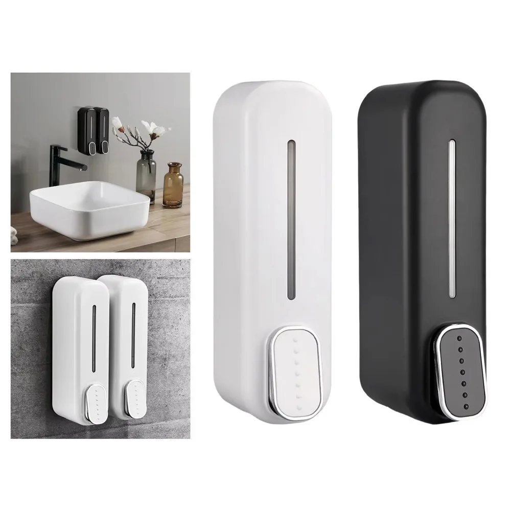 

Touch-Free Wall Mount Soap Dispenser Hygienic Plastic Manual Shampoo Dispenser Moisture-proof Waterproof Lotion Container