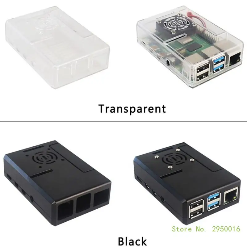 Housing Box Black/Clear Cover for RPI 4 Board Protector Enclosure ABS Case with Removable GPIO Cover