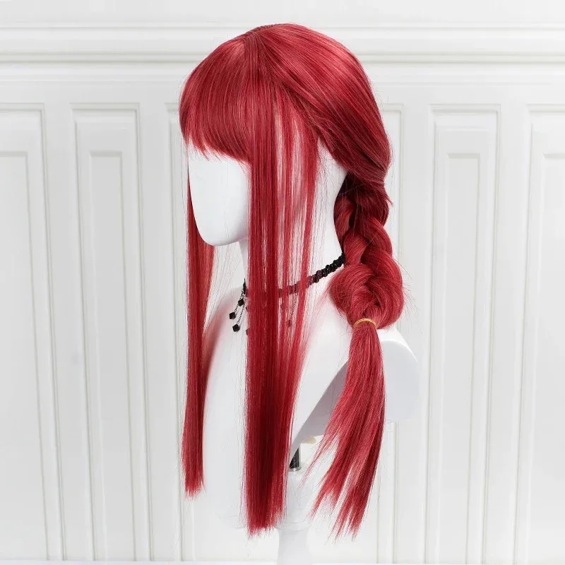 2026 Anime Chainsaw Man Makima Long Rose Red Cosplay Wig Role Play Halloween Synthetic Hair view 4