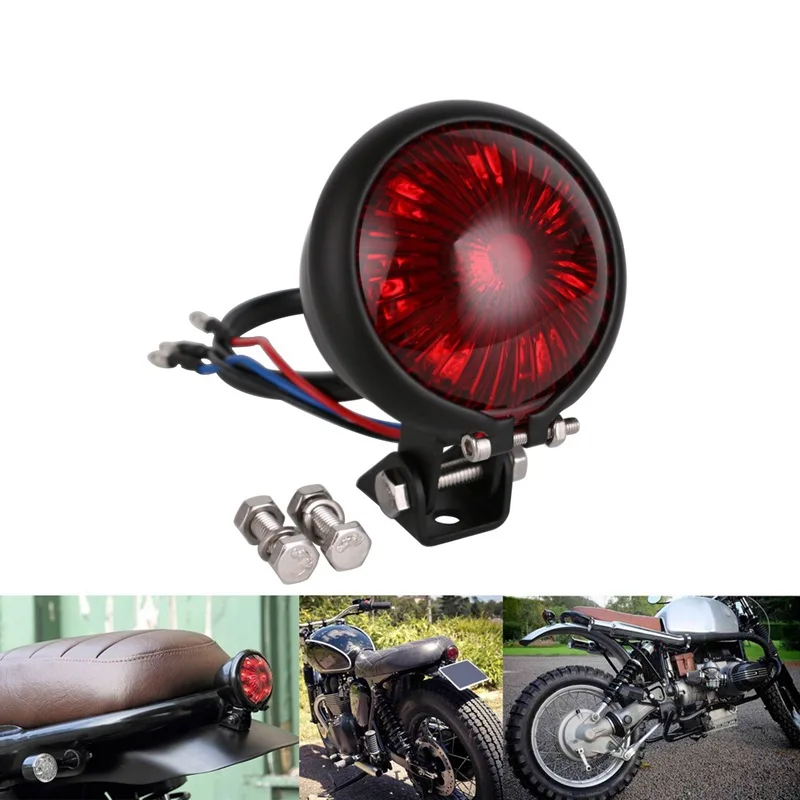 

12V LED Red Retro Motorcycle Taillights Rear Tail Light Brake Tail Light Warnlight Retro Stop Lamp Lights Modified Accessories