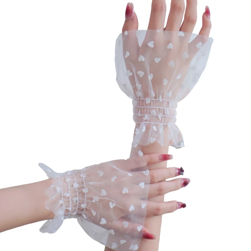 G5AEE แฟชั่นถ่ายภาพข้อมือข้อมือการออกแบบหัวใจการระบายอากาศวัสดุที่มีความยืดหยุ่นข้อมือรัดข้อมือเล็บอุปกรณ์ศิลปะ