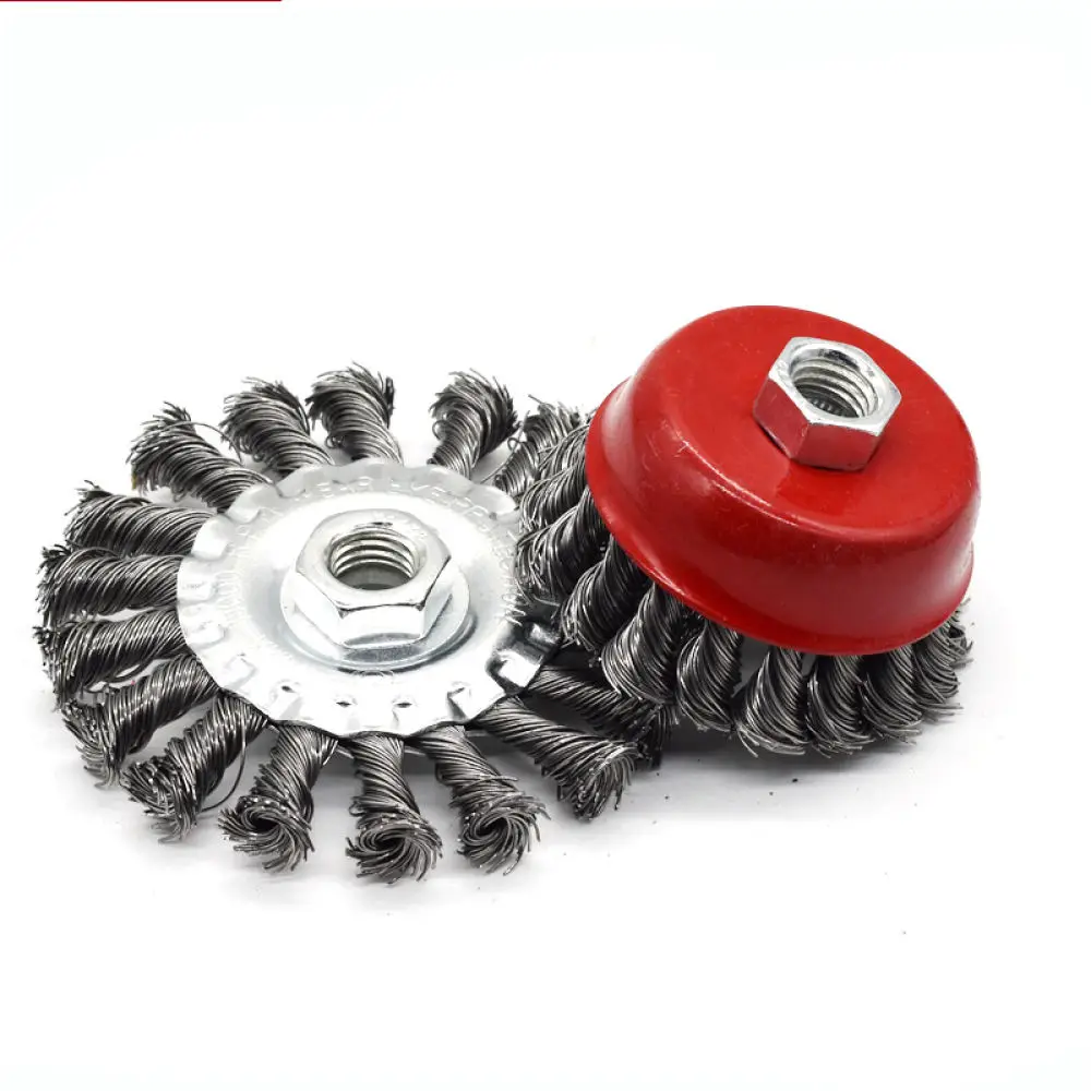 Steel Wire Cup Brush For Angle Grinder Metal Polishing Surface Cleaning Tool Twisted Knot Design High Speed Durability