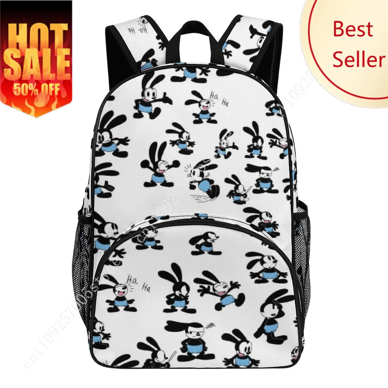 

Oswald Large Capacity Backpack Disney Cartoon Decorate Fabric Bags Design Your Photo Logo Text Party Holiday Custom Gifts
