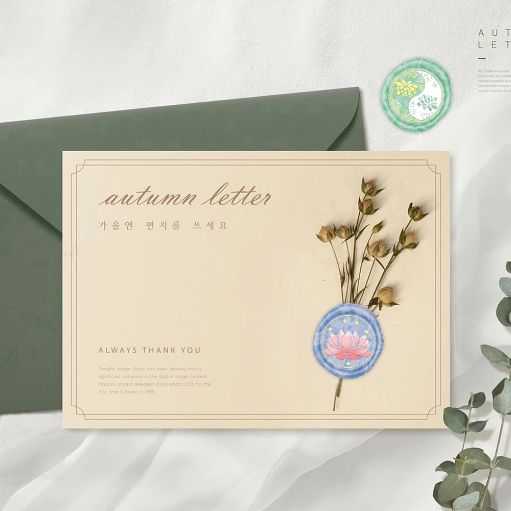 Plants Hydrangea Wax Seal Stamp Lotus Flower pattern Sealing Wax Stamp 25mm Removable Brass Head for Envelope Card Package Deco