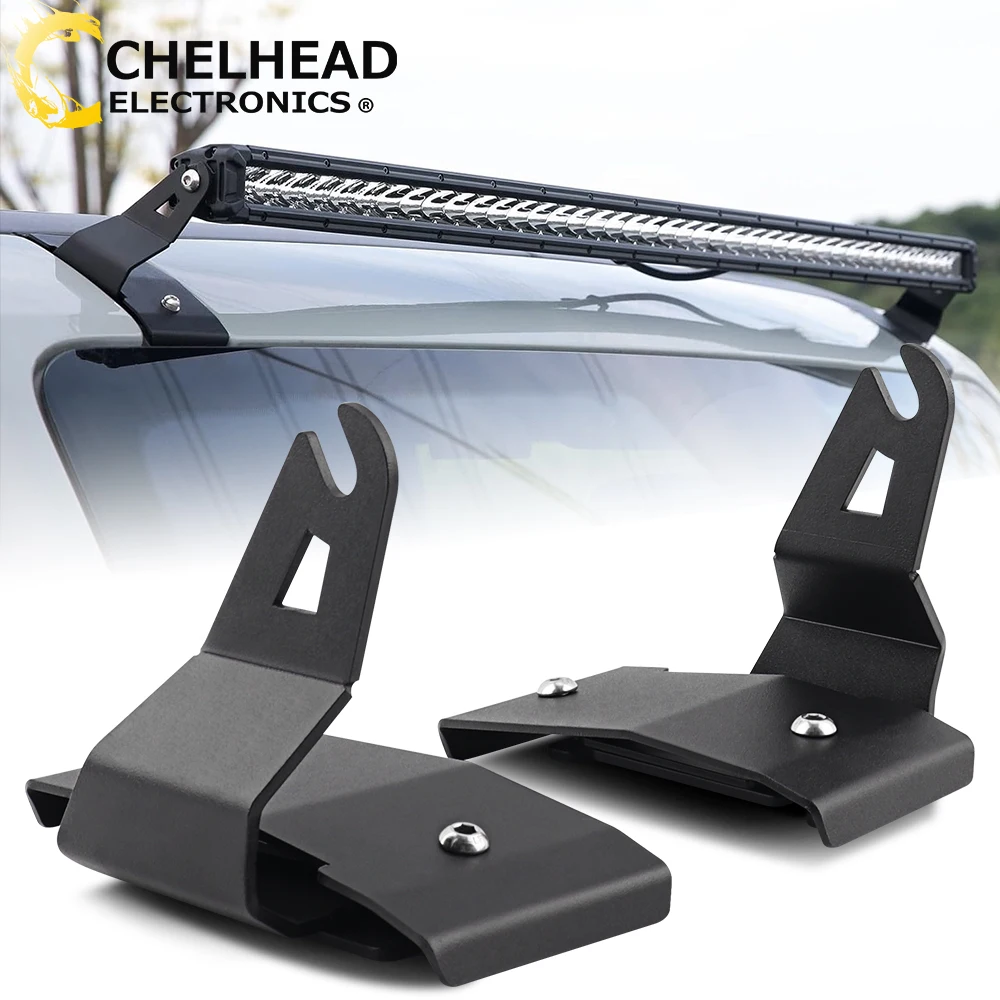 

42” Curved LED Light Bar Mount Bracket for Ford Bronco 2021 2022 2023 2024 Upper Windshield Front Roof Mounting Kit