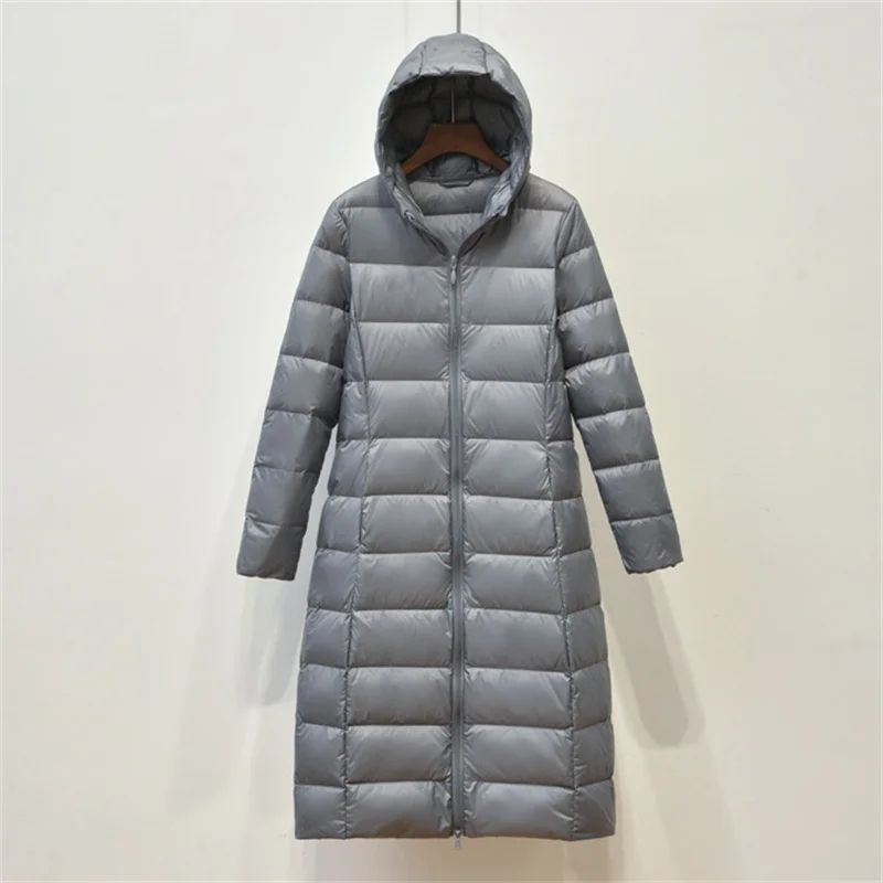 Femmes à capuche Bigisze vers le bas manteau 2025 automne hiver lumière blanc canard doudoune femme chaud longue bouffante Parkas vêtements d'extérieur
