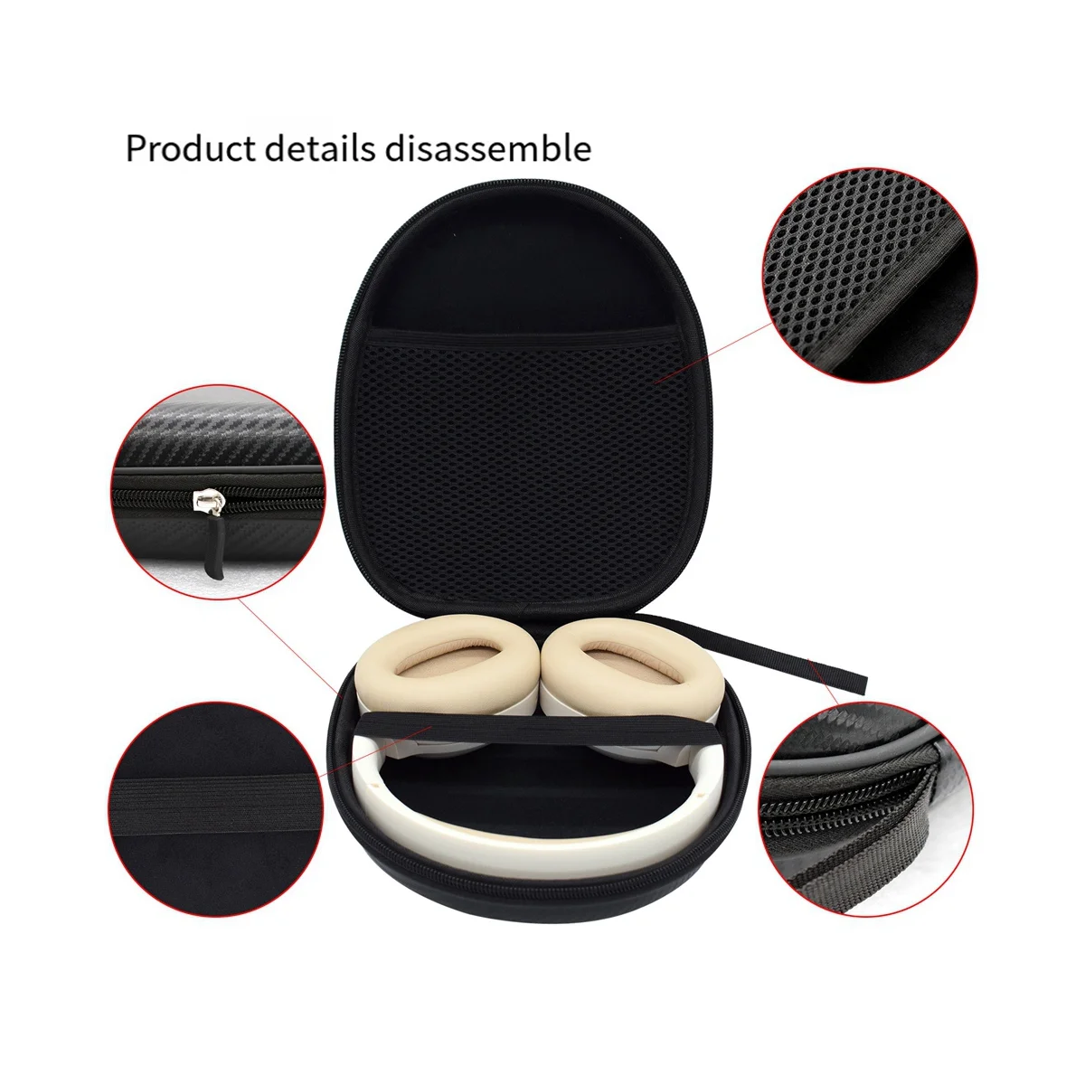 Auricolari Organizer portatile auricolare custodia impermeabile per Sony WH-CH510 Ch500 auricolari da viaggio neri