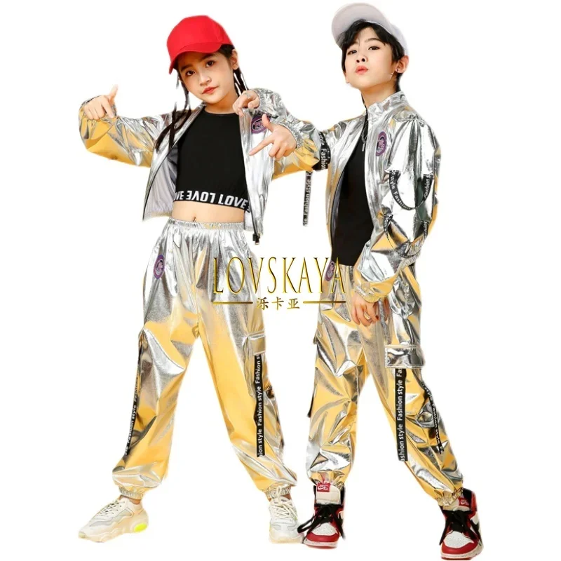 Tuta spaziale per astronauta di Street Dance maschile per bambini Hip Hop Cool Walk Fashion Suit Stand Drum Jazz Performance Suit Set