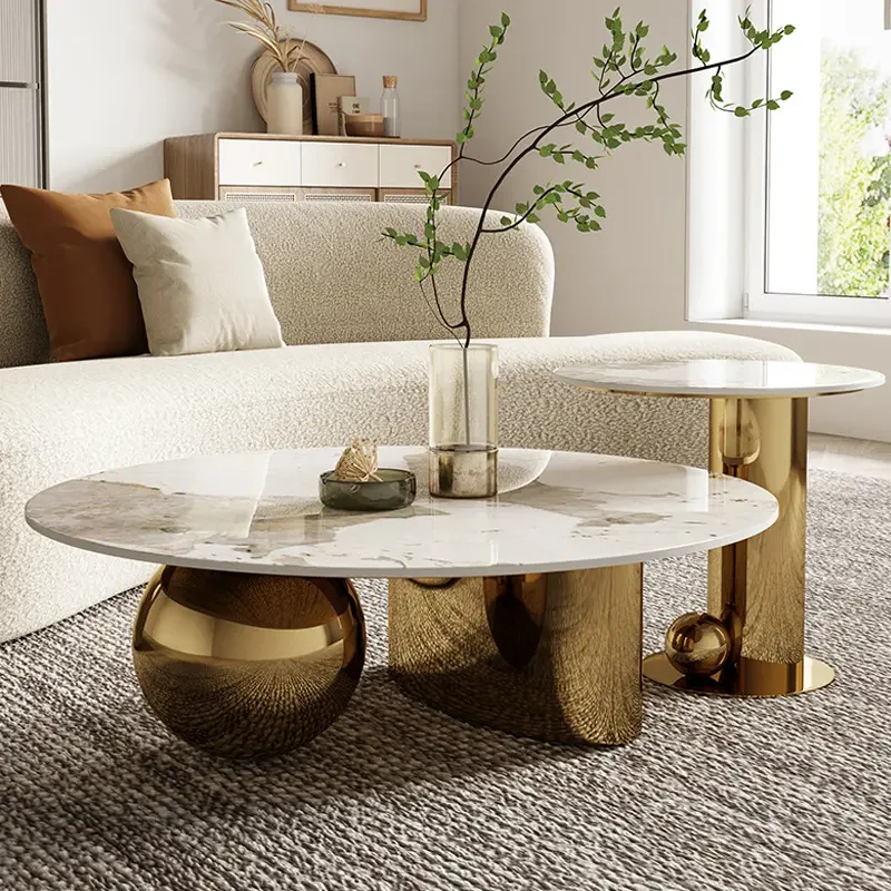 

Living room furniture set Modern luxury metal center coffee table