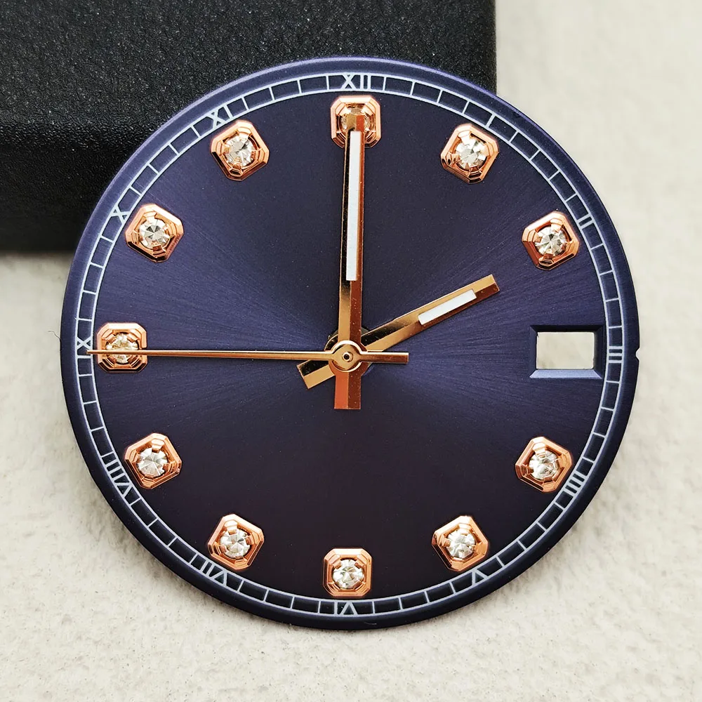 NEW NH35 dial custom logo Diamond dial  28.5mm men's and women's watch dial, suitable for NH35 series movement watch accessories