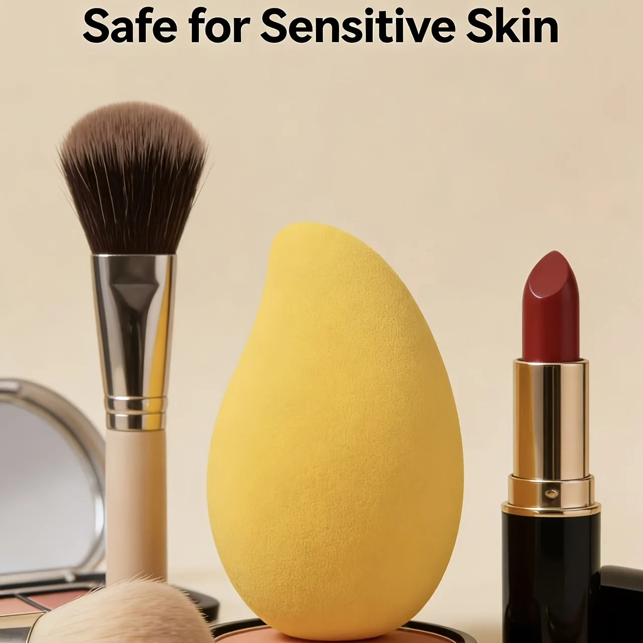 1 piece creative mango-shaped non-powder puff, high elastic soft and tender air cushion puff.