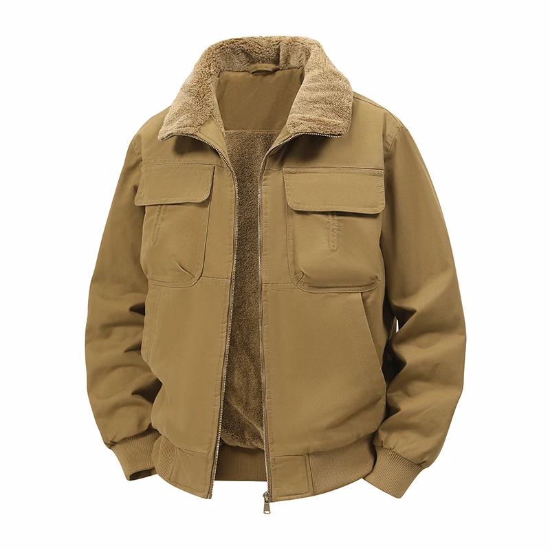 High-Quality Fashionable Men's Cotton Jacket Winter New Arrival Windproof Warmth-Enhanced Fleece-Lined Casual Style