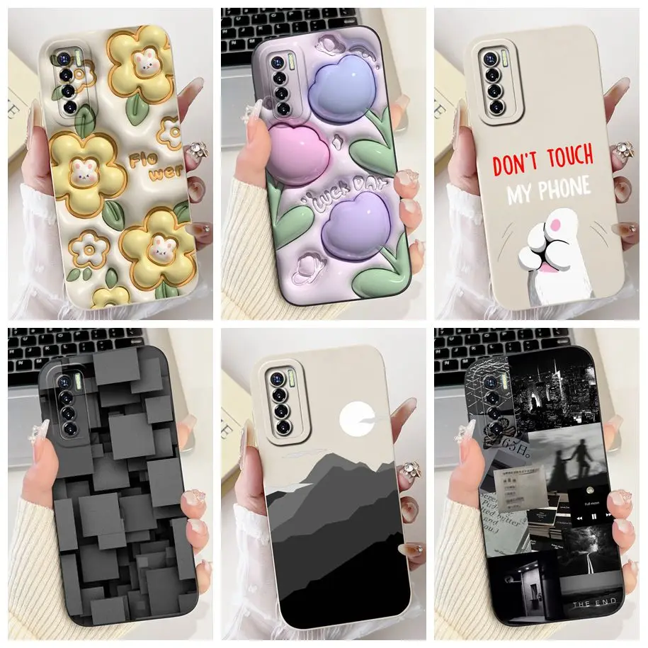 For Tecno Camon 17 Case CG6 CG6j Soft Silicone Cover Fashion Painted Shockproof Bumper For Tecno Camon 17 Pro 17P Camon17 Fundas