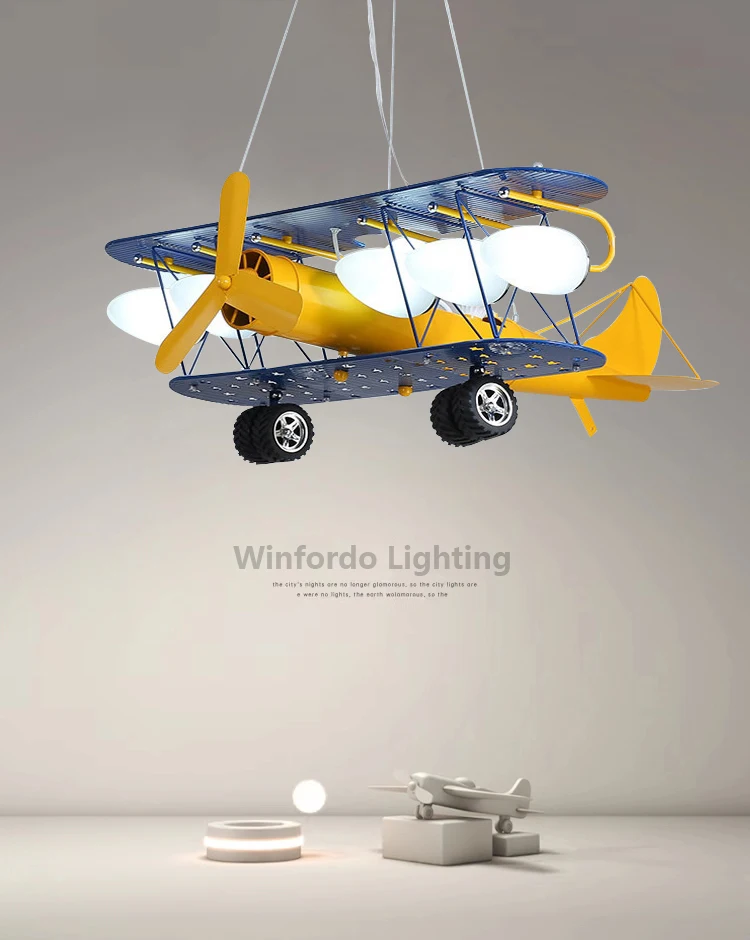 2023 Kid's Plane Pendant Light Led Suspension Lighting For Kids Room KindergartenKids' Lamp