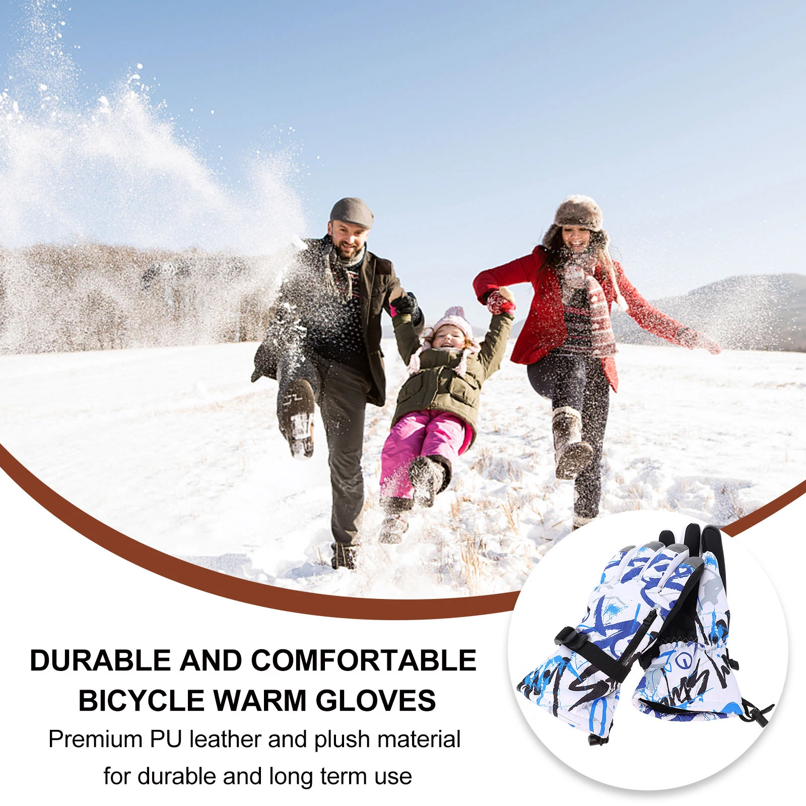 

Ski Winter Waterproof Cycling Touchscreen Unisex Adult Cotton Thickened Thickened Gloves Outdoor Skiing Gloves