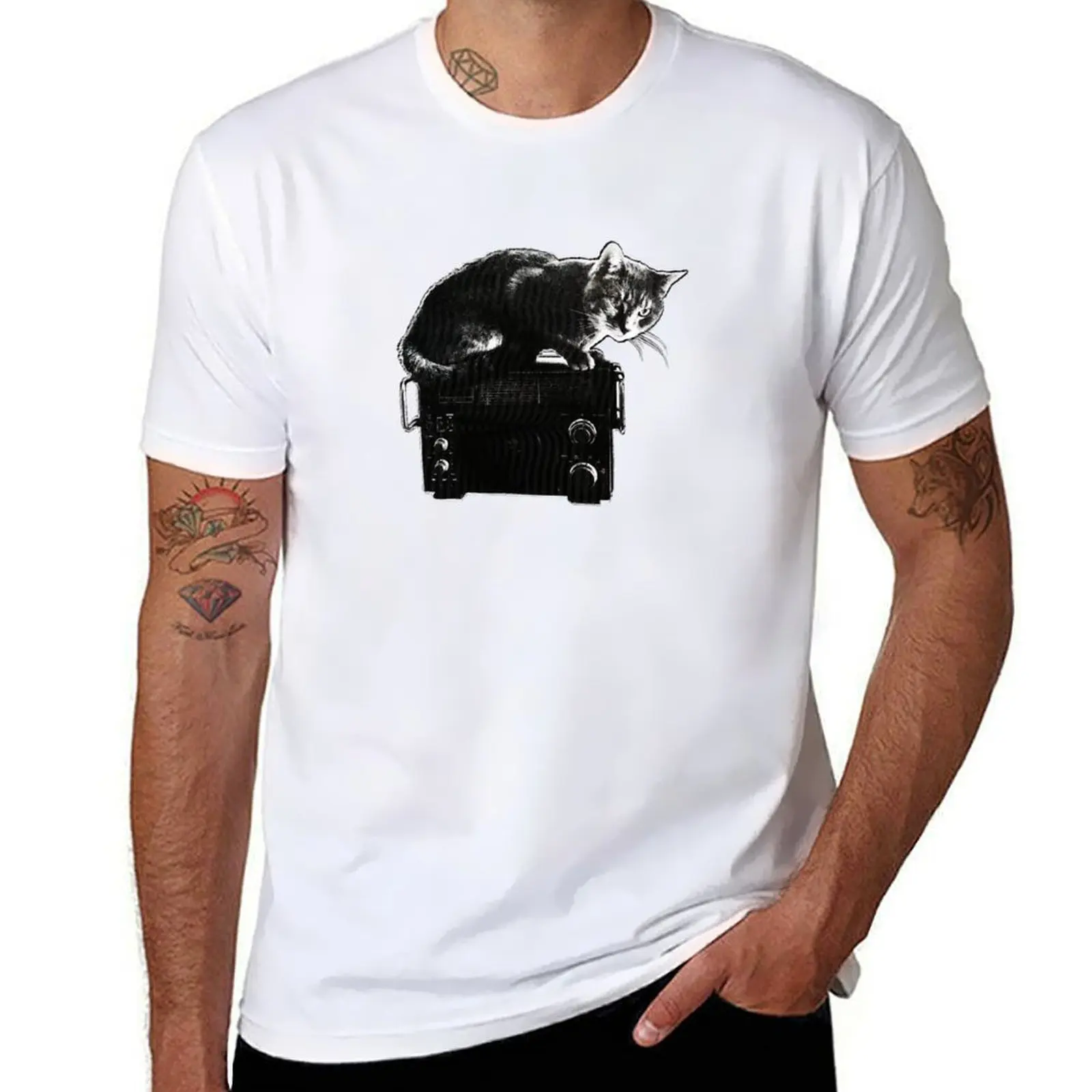 

radio cat T-Shirt essential t shirt man t shirts cotton T-Shirt