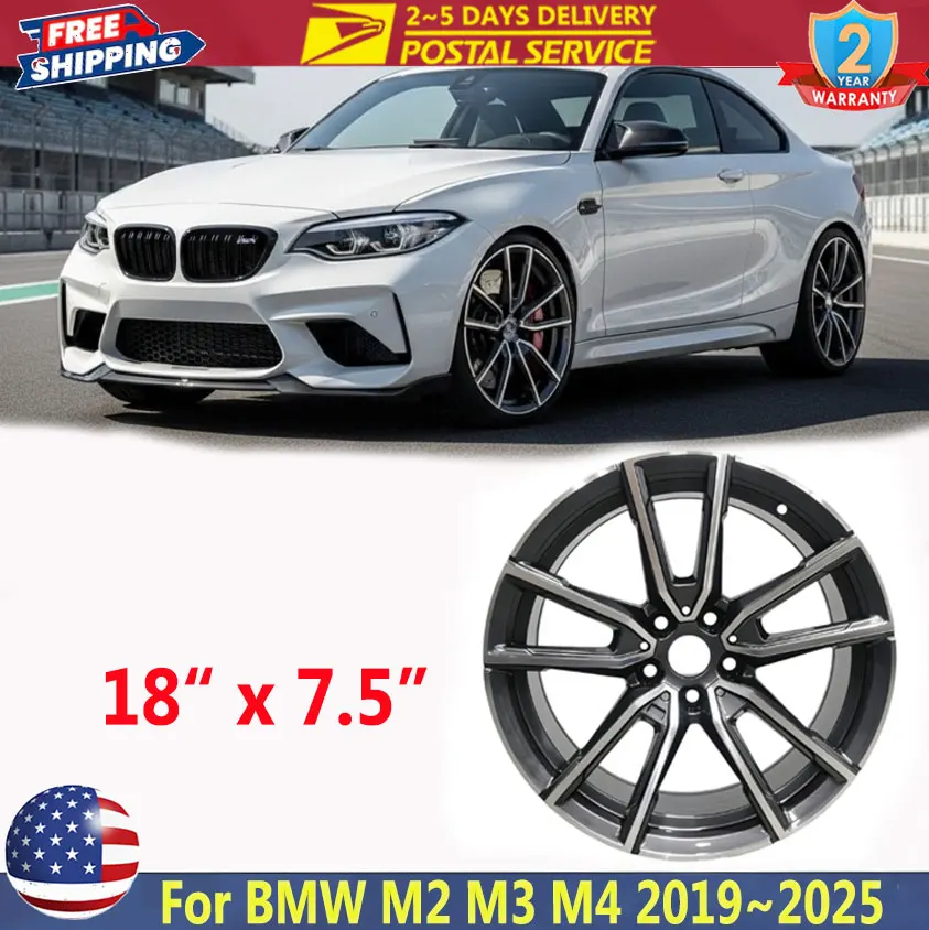 18" x 7.5" Remanufactured Wheel Rim For BMW M2 M3 M4 2019~2025 230i 330i 430i M240i M340i 18 inches Alloy Wheel Rim 36116883522