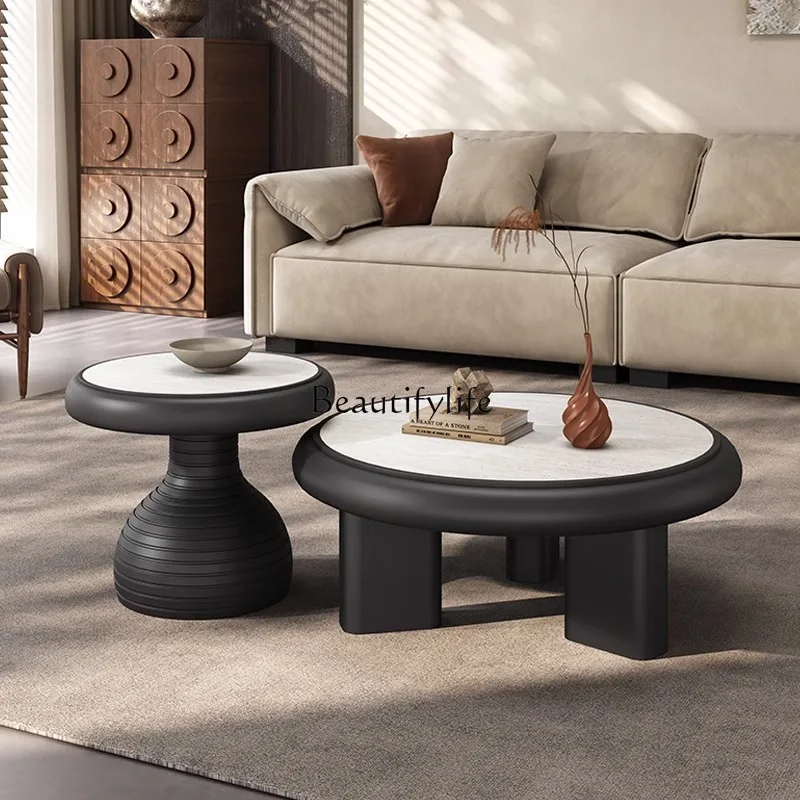 

Advanced modern minimalist round coffee table combination living room home marble antique creative tea table