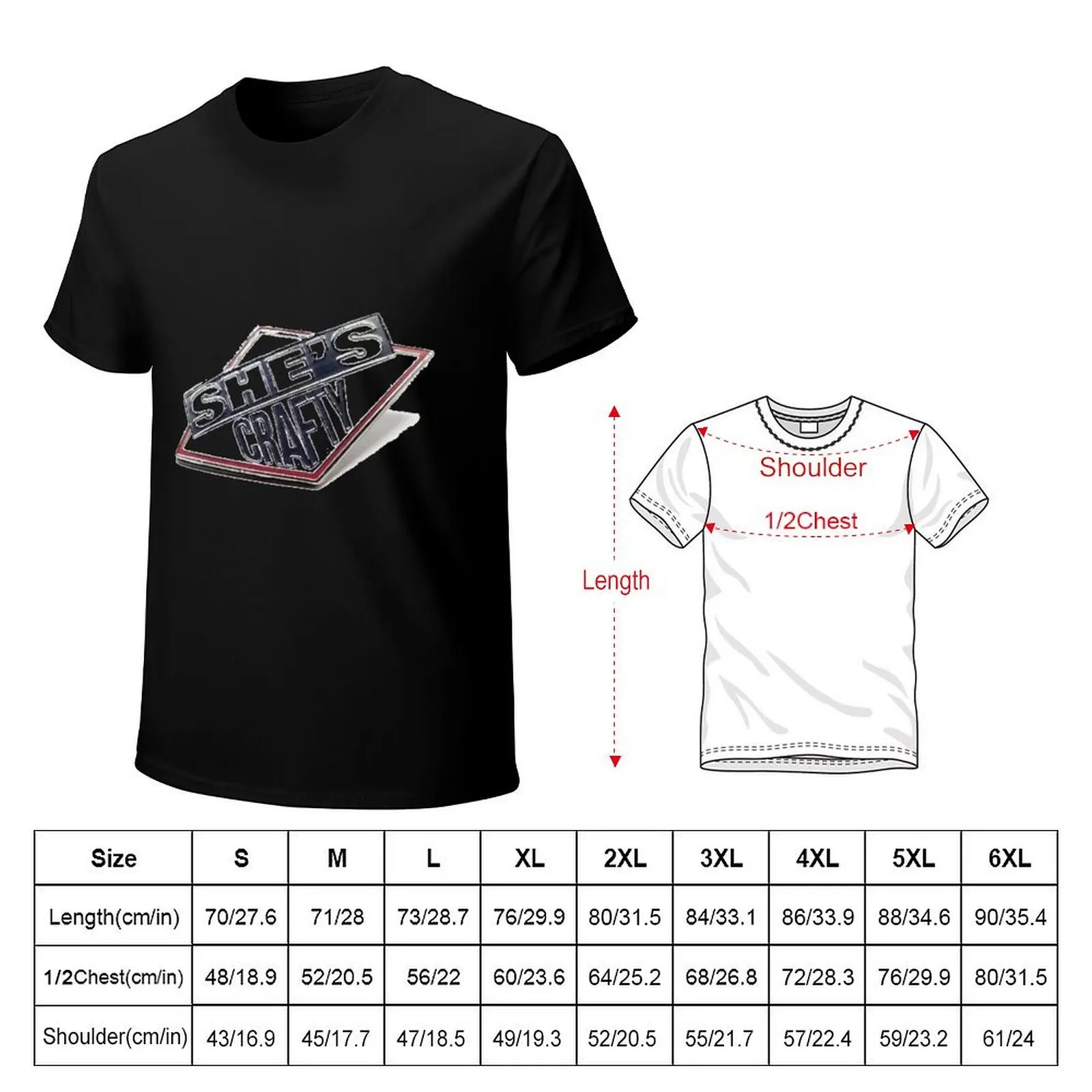 RARE:-She’s-Crafty-Distressed-Retro-Look T-Shirt Athletic Fit Sports Short Sleeve Top