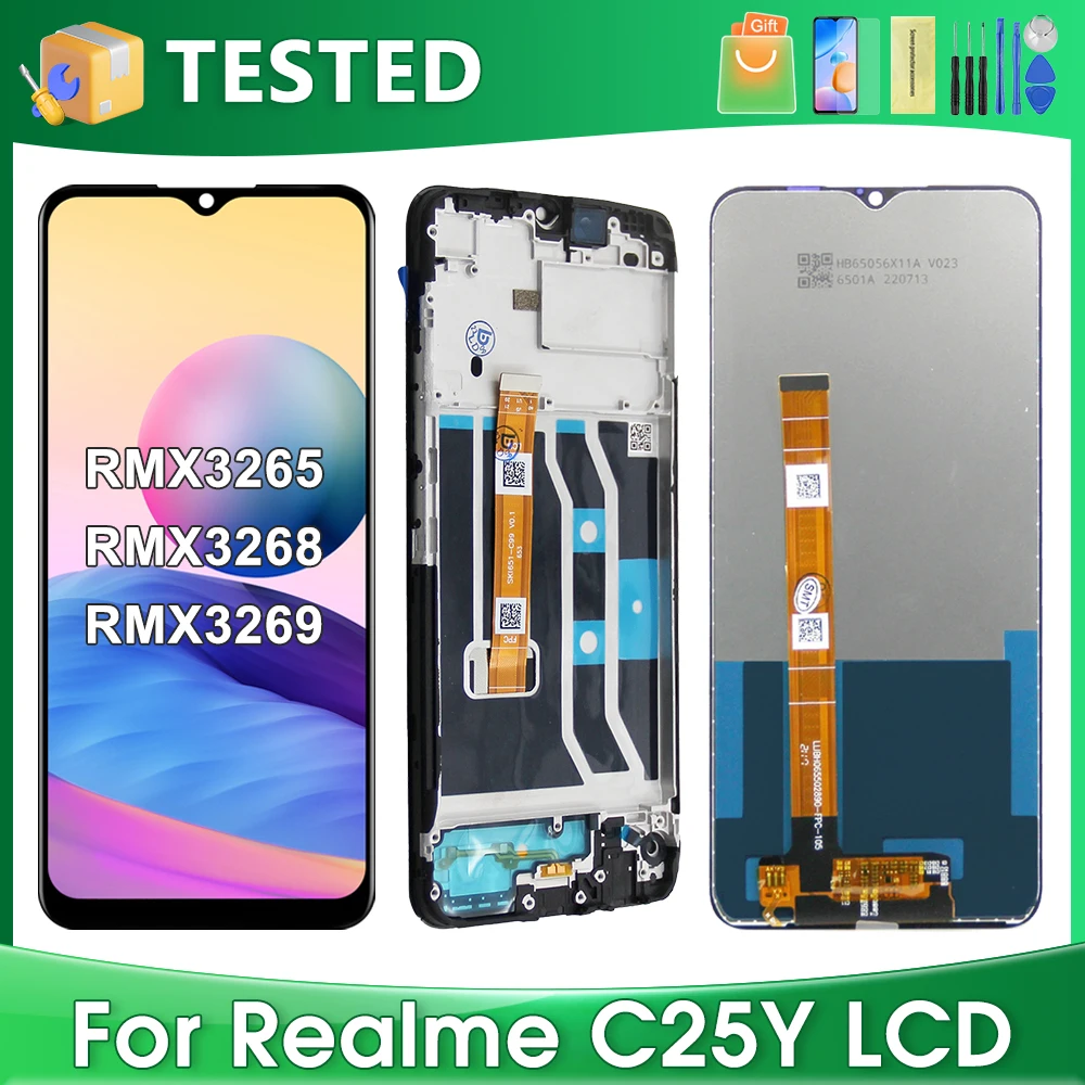 OEM 6.5''For OPPO Realme C25Y For RealmeC25Y RMX3265 RMX3268 RMX326 LCD Display Touch Screen Digitizer Assembly Replacement