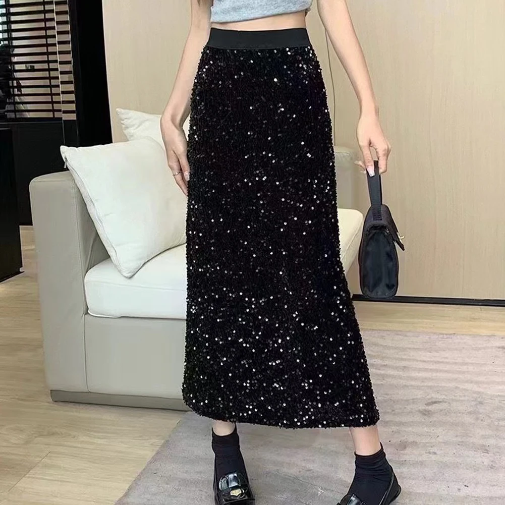 

Повседневная юбка Модная юбка Осенний стиль Однотонная зимняя одежда Осенняя одежда для повседневной одежды Повседневная юбка средней длины Черная