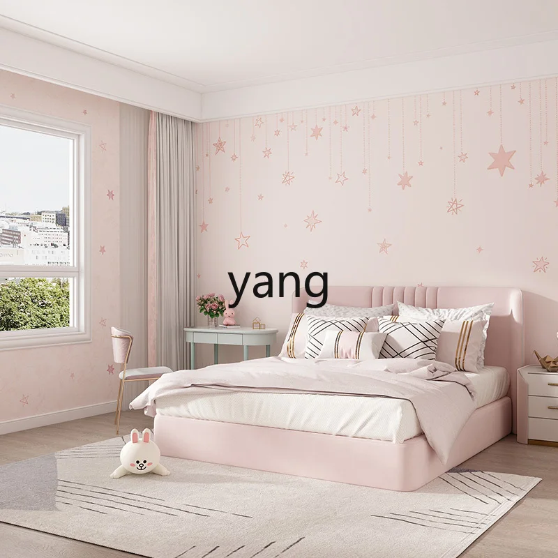 

LH Seamless Wall Fabric Modern Simple Wallpaper Bedroom Star Cartoon Wall Cloth