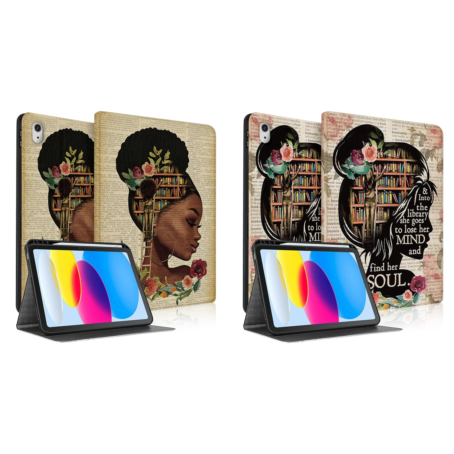 

Cartoon Girl Love Book protect Case For Apple iPad A16 11in 2025 11th Gen 10.9in 2022 10th Woman printed Tablet Cover Adjustable