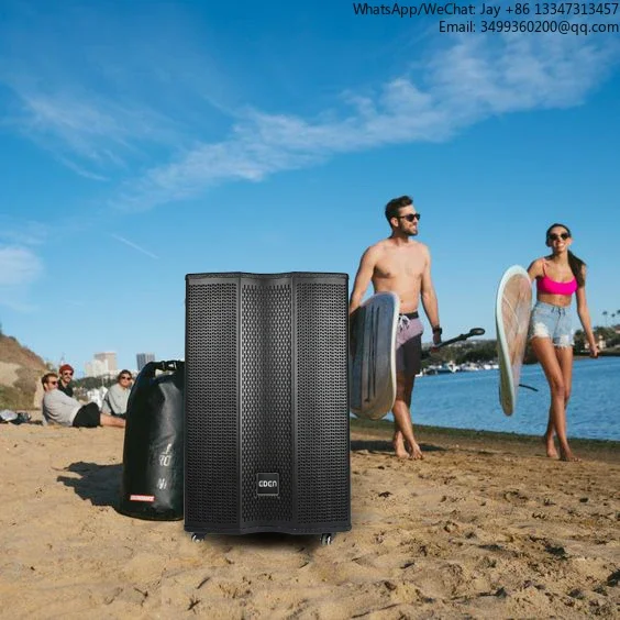

High Power Single 15 Inch Wooden Multimedia Wireless Karaoke DJ Sound Box Trolley Party Speaker With FM Radio