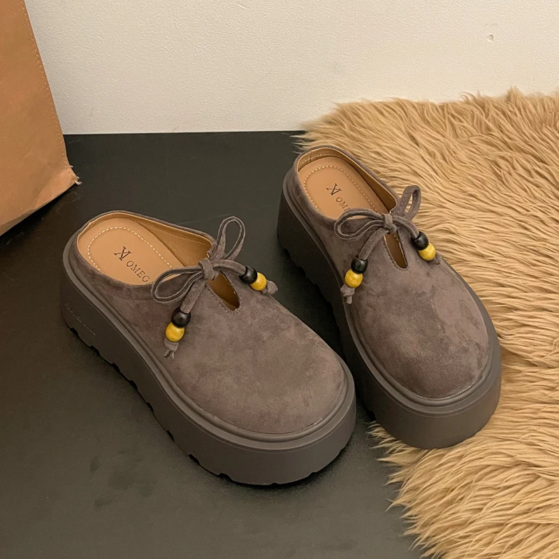 

Женские туфли-лодочки на платформе, повседневные тапочки на плоской подошве, замшевые модельные весенние туфли, новинка 2026, спортивные прогулочные туфли, уютные Mujer Zapatos