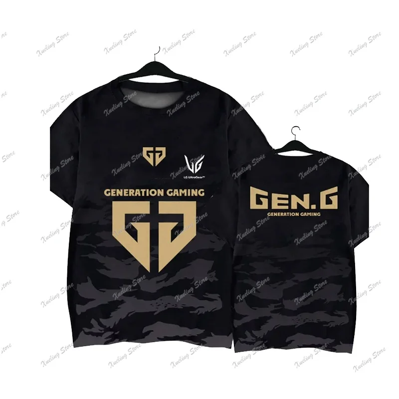 2024 League of Legends MSI LCK War Zone Gen.G Team Championship Jersey E-Sports Boys/Men 3DprintingSummer Sports Short-Sleeved T