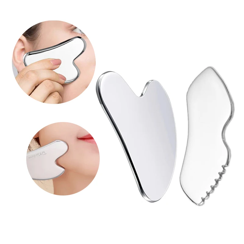 1-delig roestvrij staal gezichtsgua sha schrapen massage tool voor huidverzorging afslanken en ontspanning schoonheidsaccessoires
