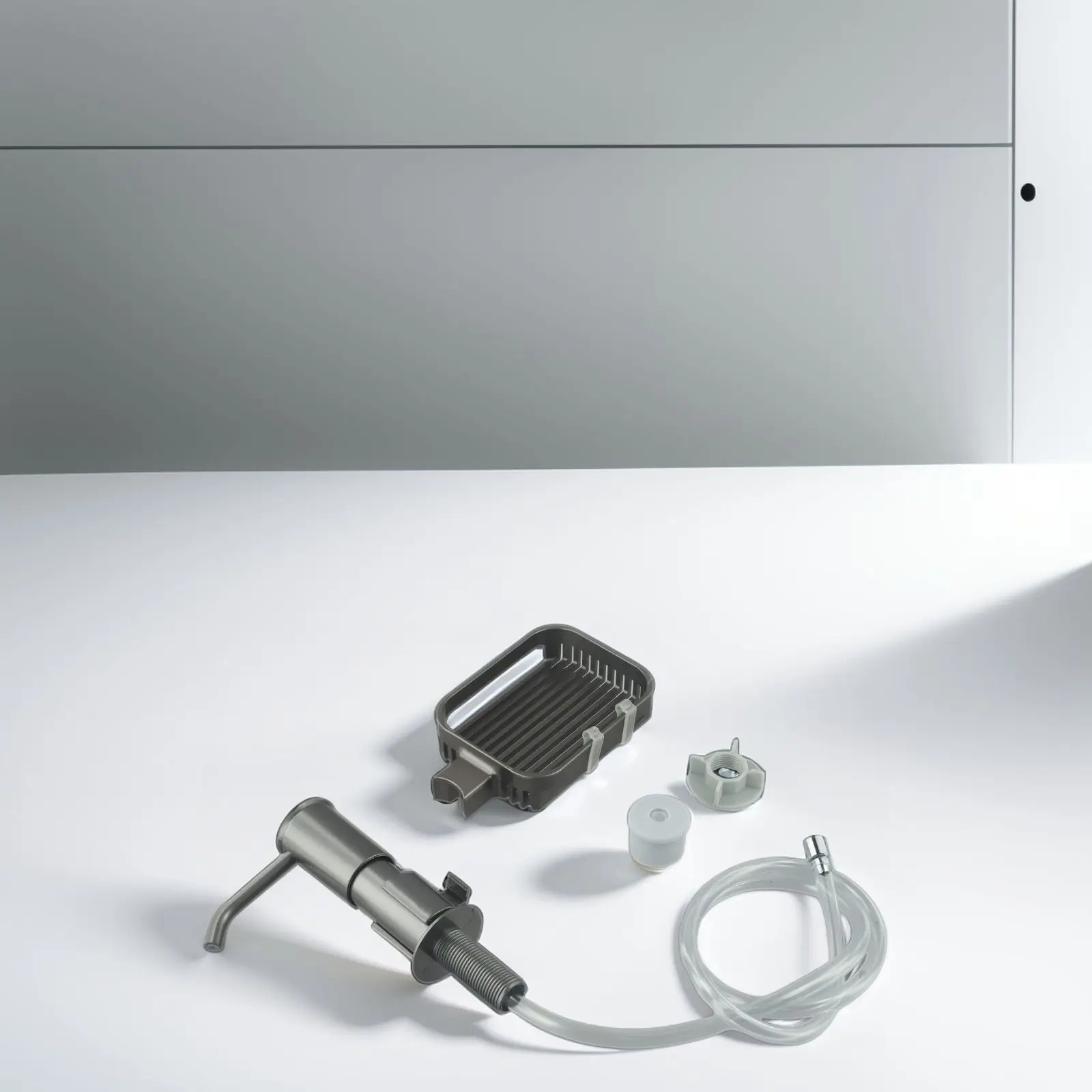 

Sink Soap Bottle Sink Soap Dispenser Soap Dispenser Kitchen Silver 12*5*10.3 Cm Extended Design Hand Press Dispenser