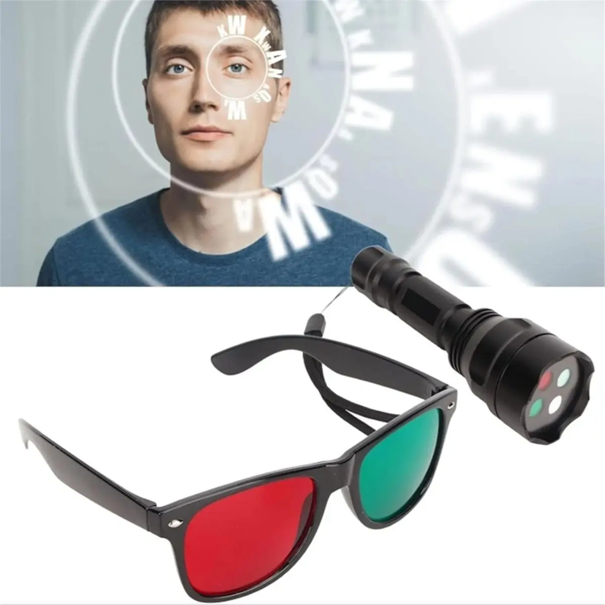 useful Ophthalmic Metal Worth 4 Dot Test Light Red Green Glasses Torch Type Penlight Ophthalmology Vision Tester