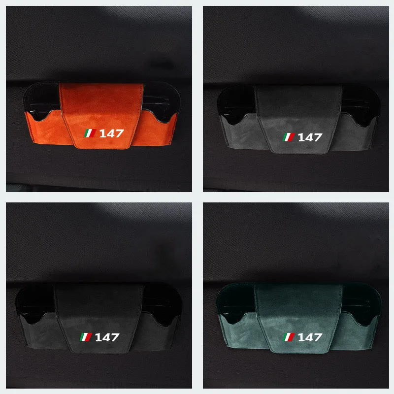 Car Sun Visor Storage Box Storage Bag Glasses Suede Sunglasses Case Holder for Alfa Romeo 147 Styling Accessories