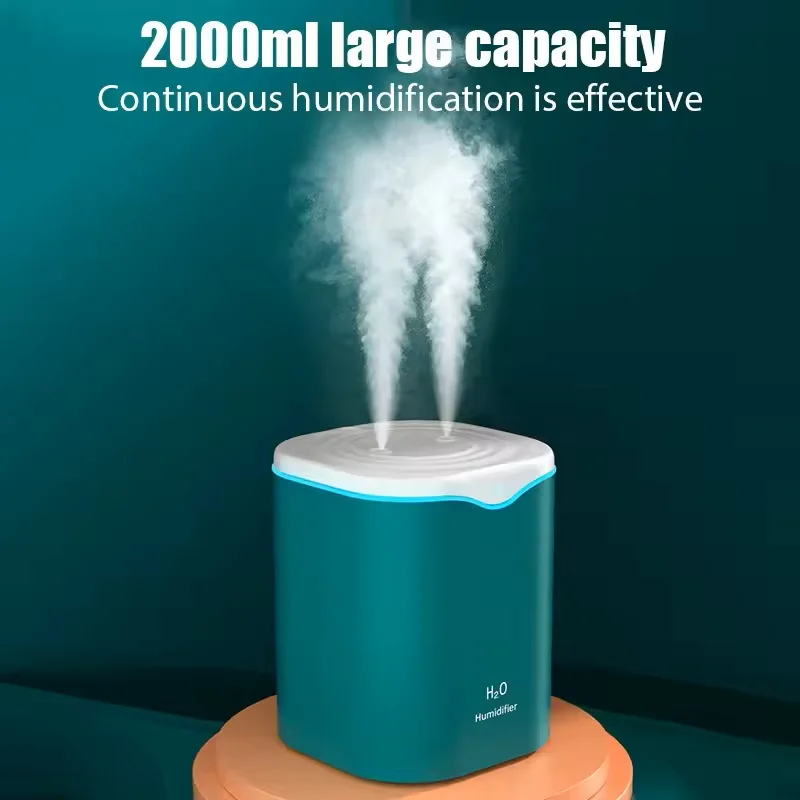 Xiaomi 2000ML USB Air Humidifier Double Spray Port Essential Oil Aromatherapy Humificador Cool Mist Maker Fogger Purify for Home