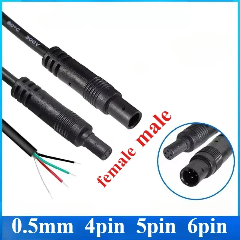 0.5m 4 5 6 Pin Core Male and Female Car Rear View Camera Connector Extend Cable Wire for Car Jack Line Recorder Rear Tail