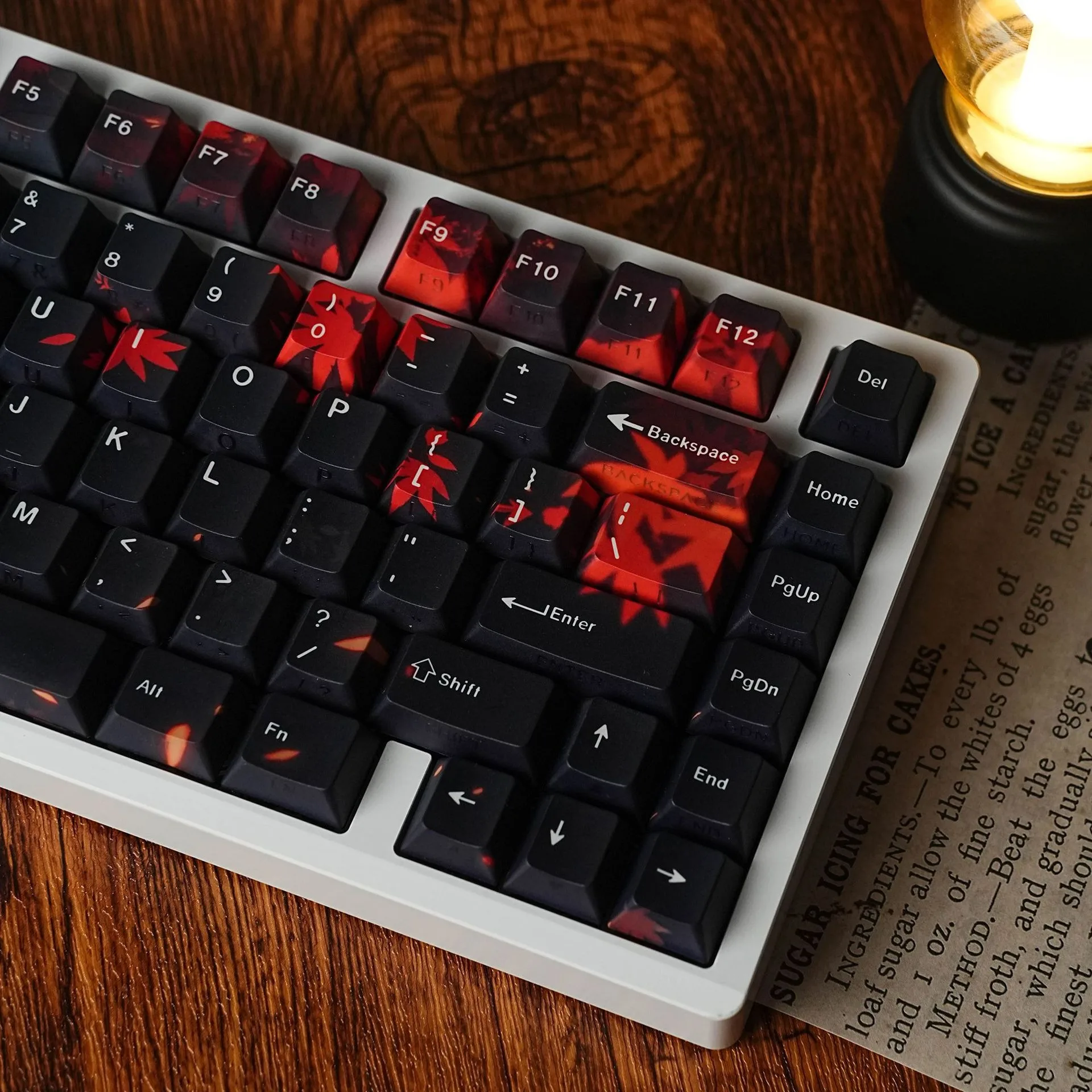 

Russian Spanish French German Korean Japanese Arabic Mechanical Keyboard Maple Keycap Side Printed Cherry Profile PBT Keycaps