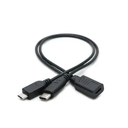 Android Type-c female to micro male + TYPE-C male one point two mobile phone tablet data charging extension cable